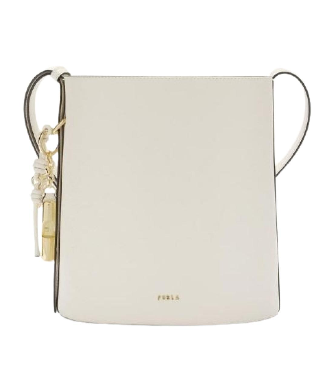 FURLA Белая кожаная сумка через плечо, фото 1