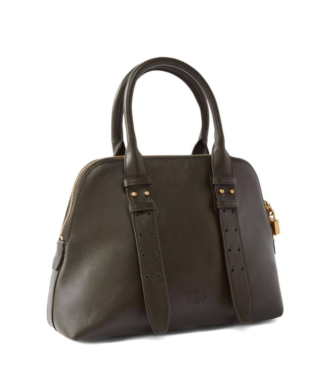 PINKO Коричневая кожаная сумка тоут, фото 2