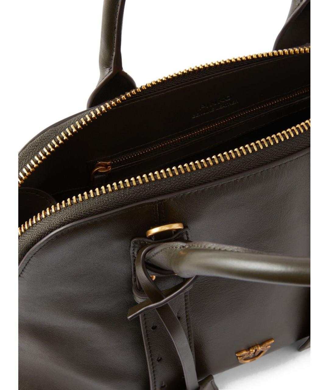 PINKO Коричневая кожаная сумка тоут, фото 4