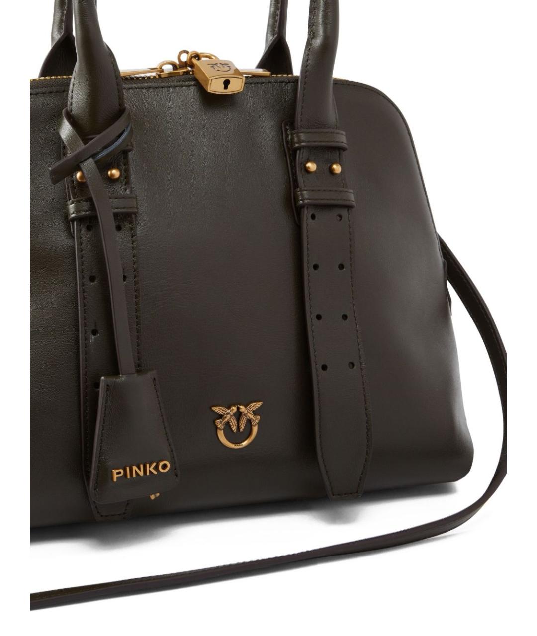PINKO Коричневая кожаная сумка тоут, фото 3
