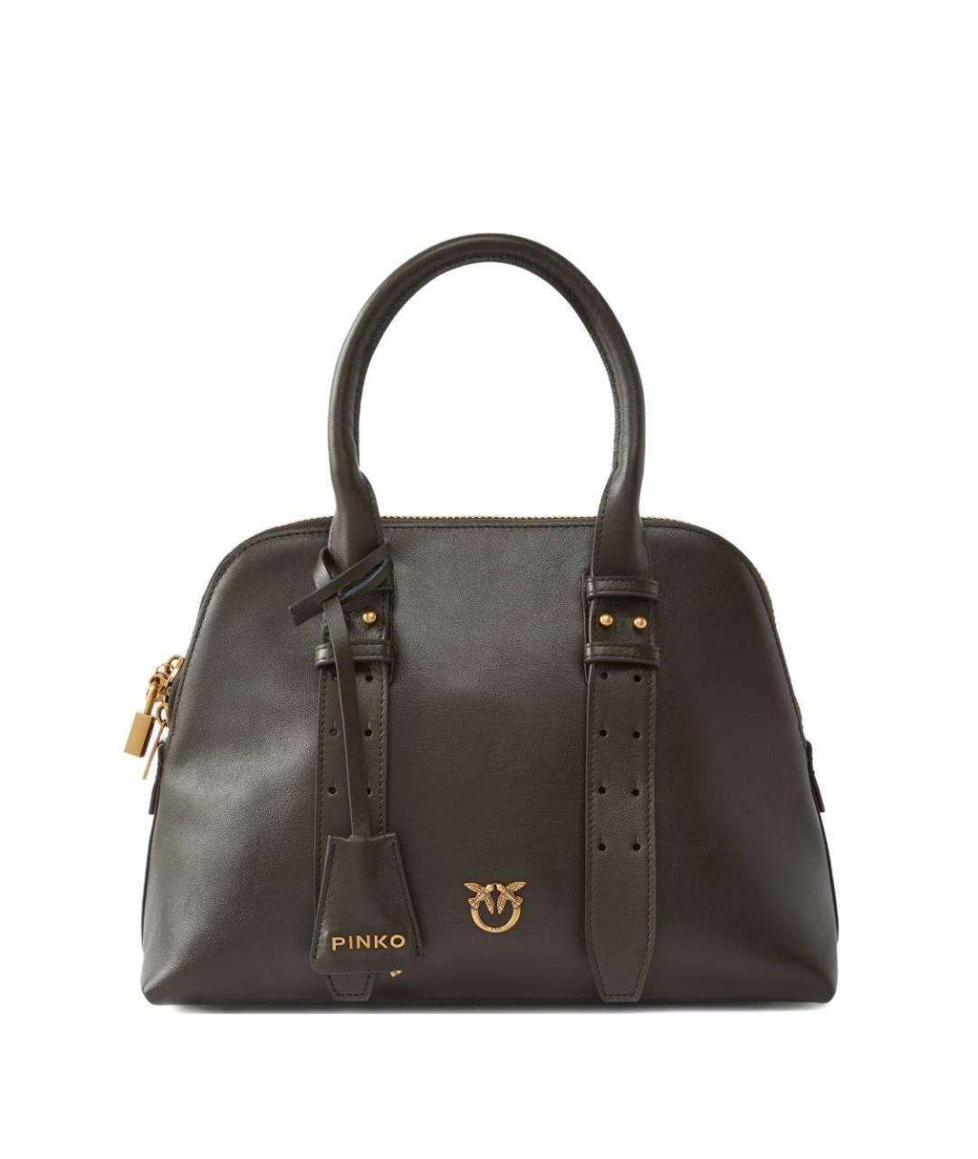 PINKO Коричневая кожаная сумка тоут, фото 1