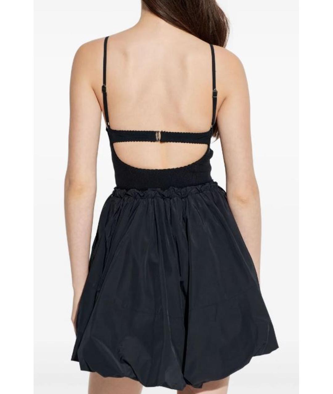 THE ATTICO Черное синтетическое коктейльное платье, фото 2