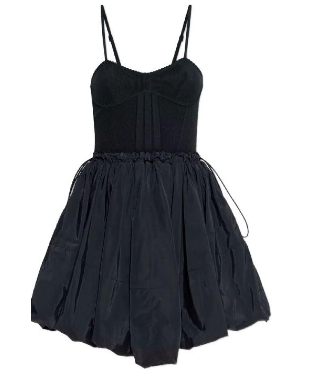 THE ATTICO Черное синтетическое коктейльное платье, фото 1