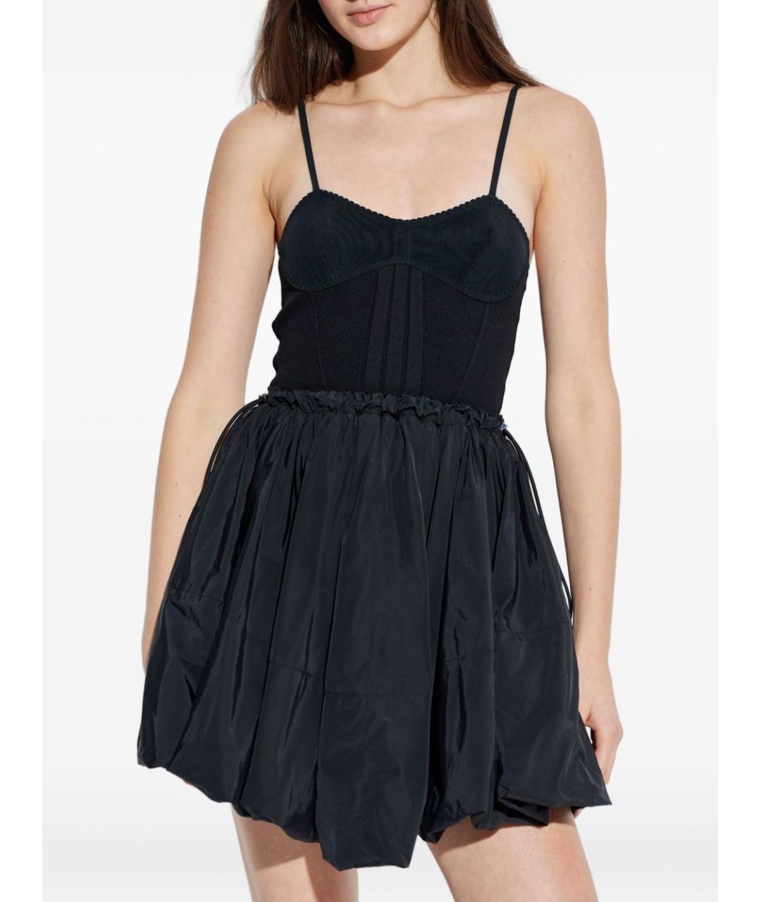 THE ATTICO Черное синтетическое коктейльное платье, фото 5