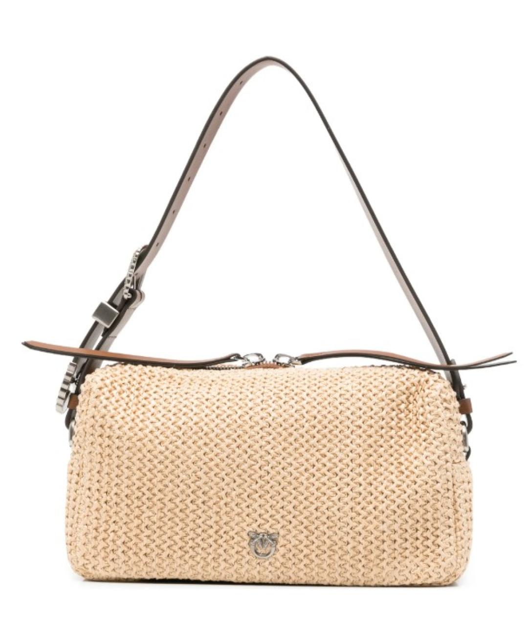 PINKO Бежевая пелетеная сумка через плечо, фото 1