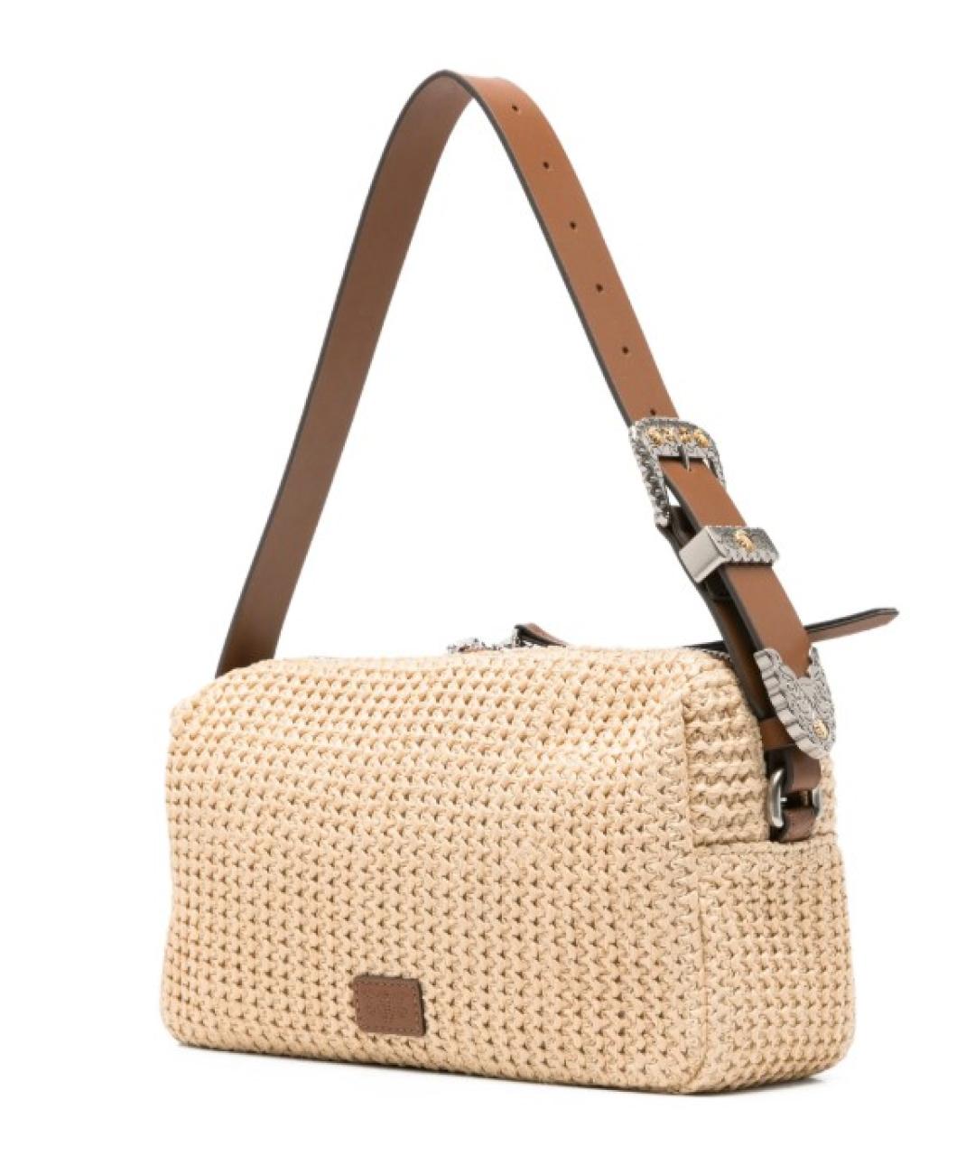 PINKO Бежевая пелетеная сумка через плечо, фото 3