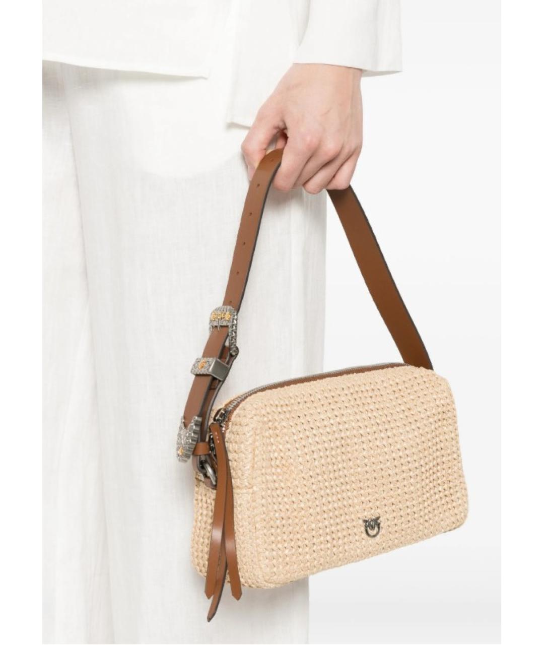 PINKO Бежевая пелетеная сумка через плечо, фото 2