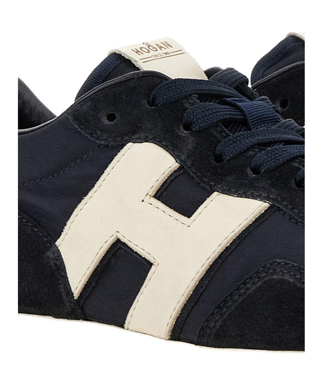 HOGAN Темно-синие замшевые низкие кроссовки / кеды, фото 5