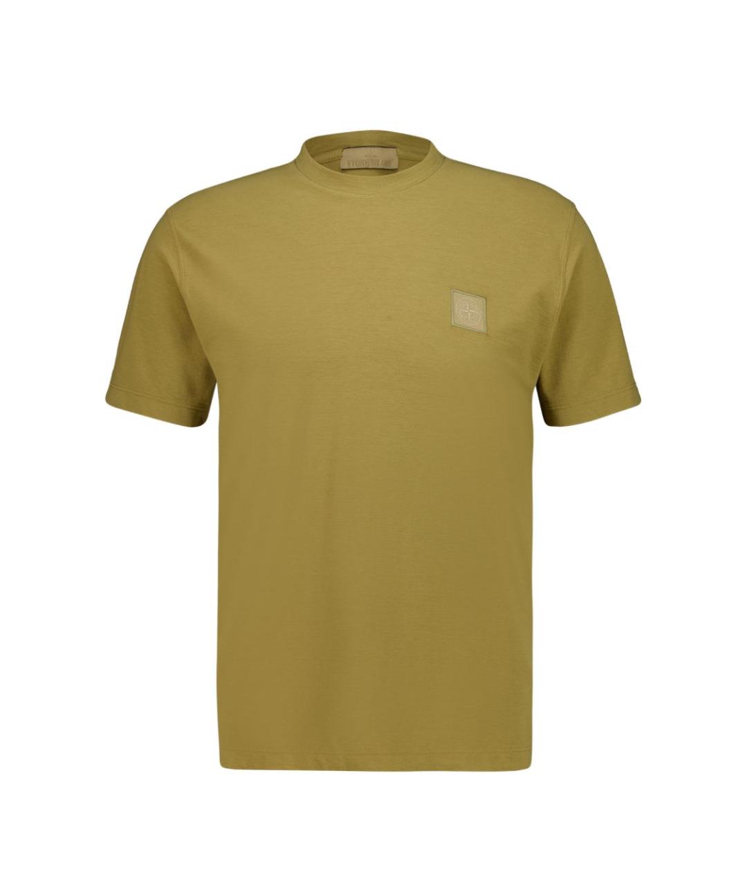 STONE ISLAND Зеленая хлопковая футболка, фото 1