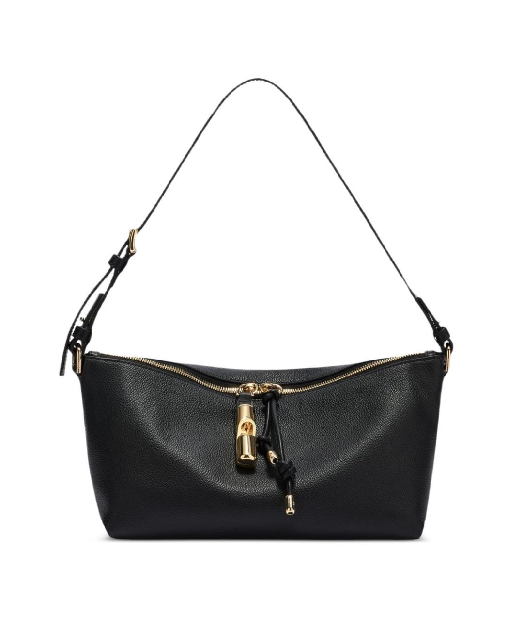 FURLA Черная кожаная сумка через плечо, фото 1