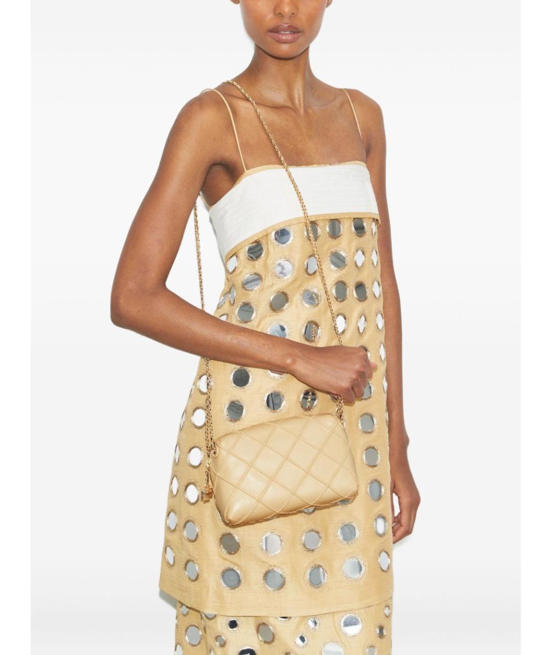 TORY BURCH Бежевая кожаная сумка через плечо, фото 3