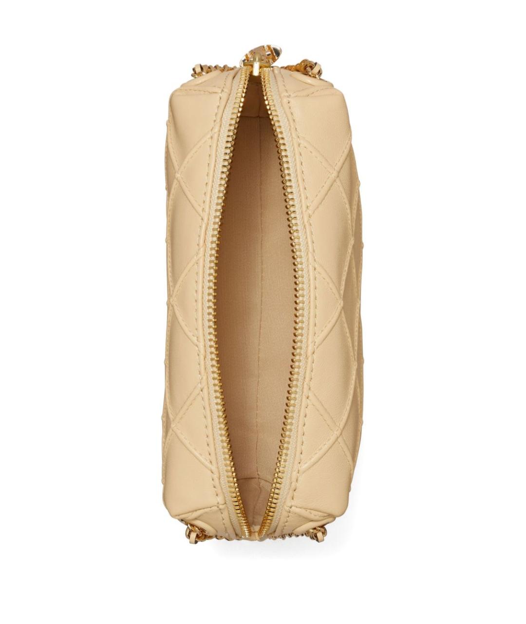 TORY BURCH Бежевая кожаная сумка через плечо, фото 2