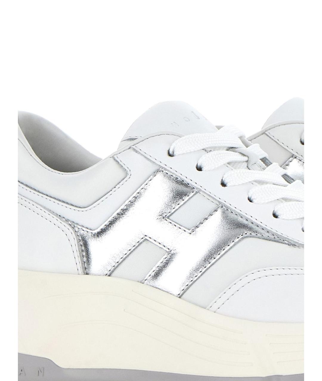 HOGAN Белые кожаные кроссовки, фото 4