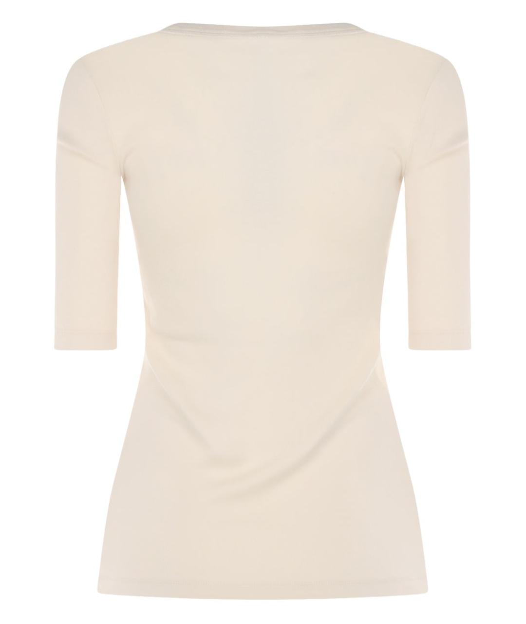 FABIANA FILIPPI Бежевая хлопковая футболка, фото 3