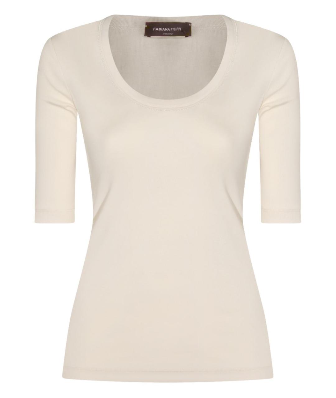 FABIANA FILIPPI Бежевая хлопковая футболка, фото 1