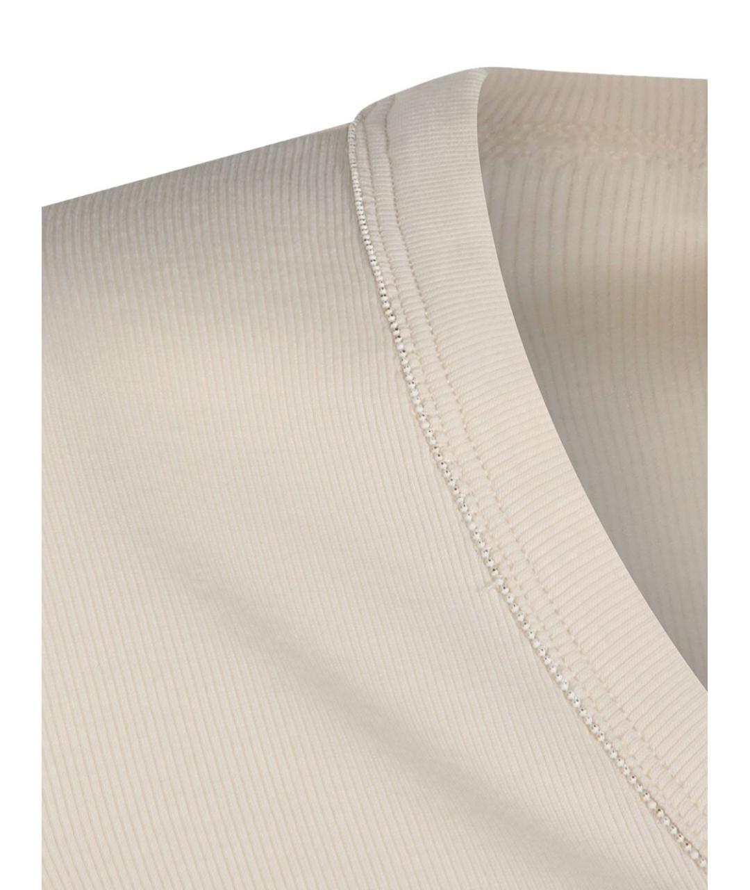 FABIANA FILIPPI Бежевая хлопковая футболка, фото 2