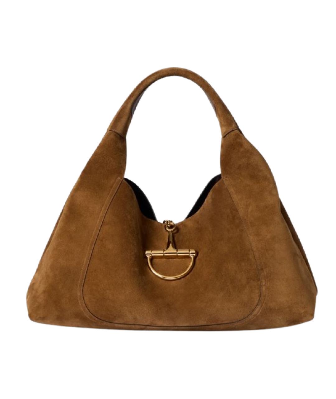 GUCCI Коричневая замшевая сумка через плечо, фото 1