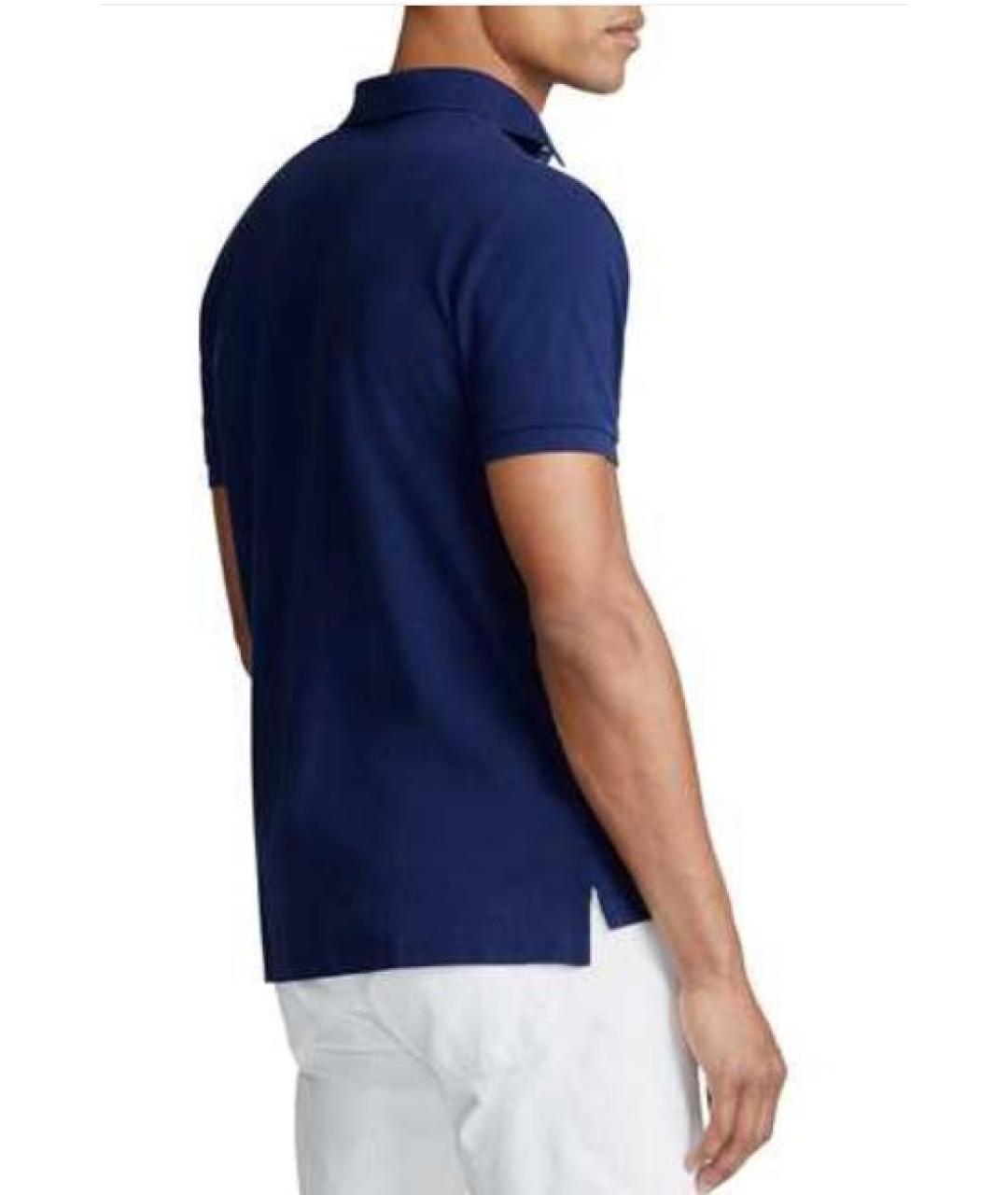 RALPH LAUREN Темно-синяя хлопковая футболка, фото 2