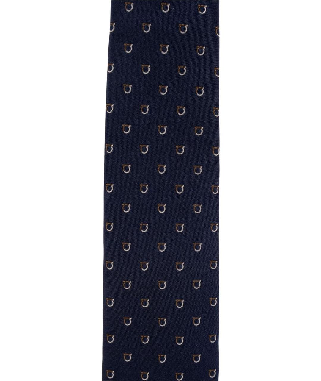FERRAGAMO Синий шелковый галстук, фото 2