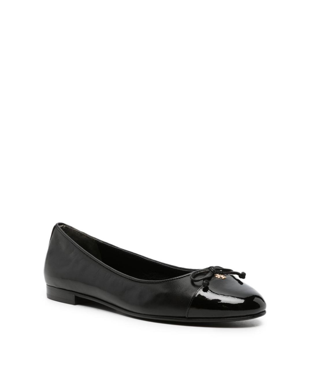 TORY BURCH Черные кожаные балетки, фото 4