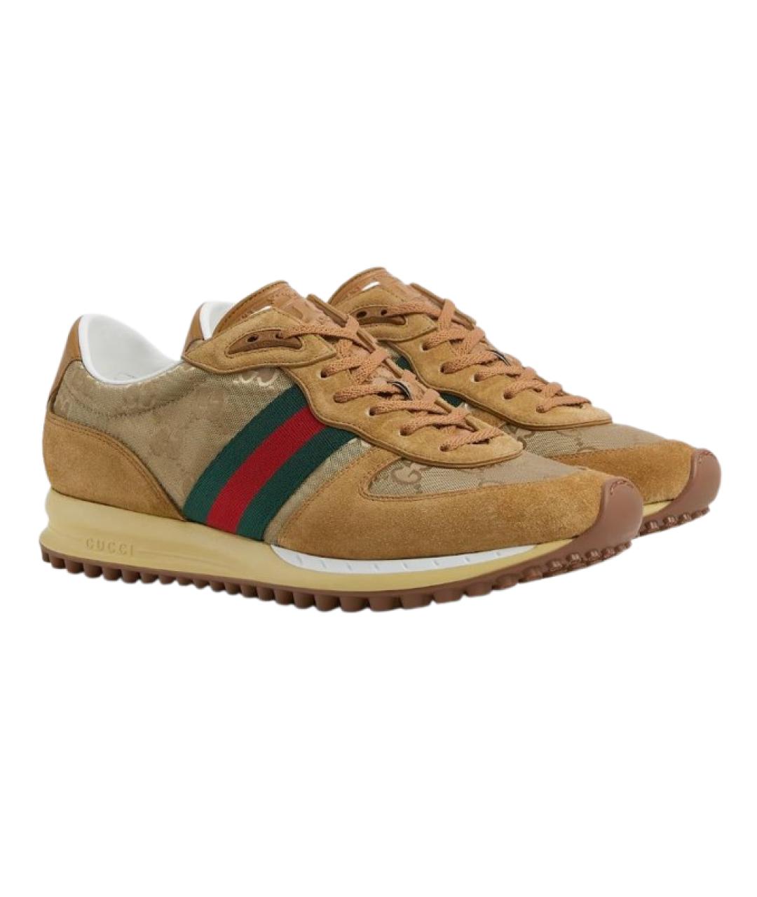 GUCCI Бежевые низкие кроссовки / кеды, фото 2