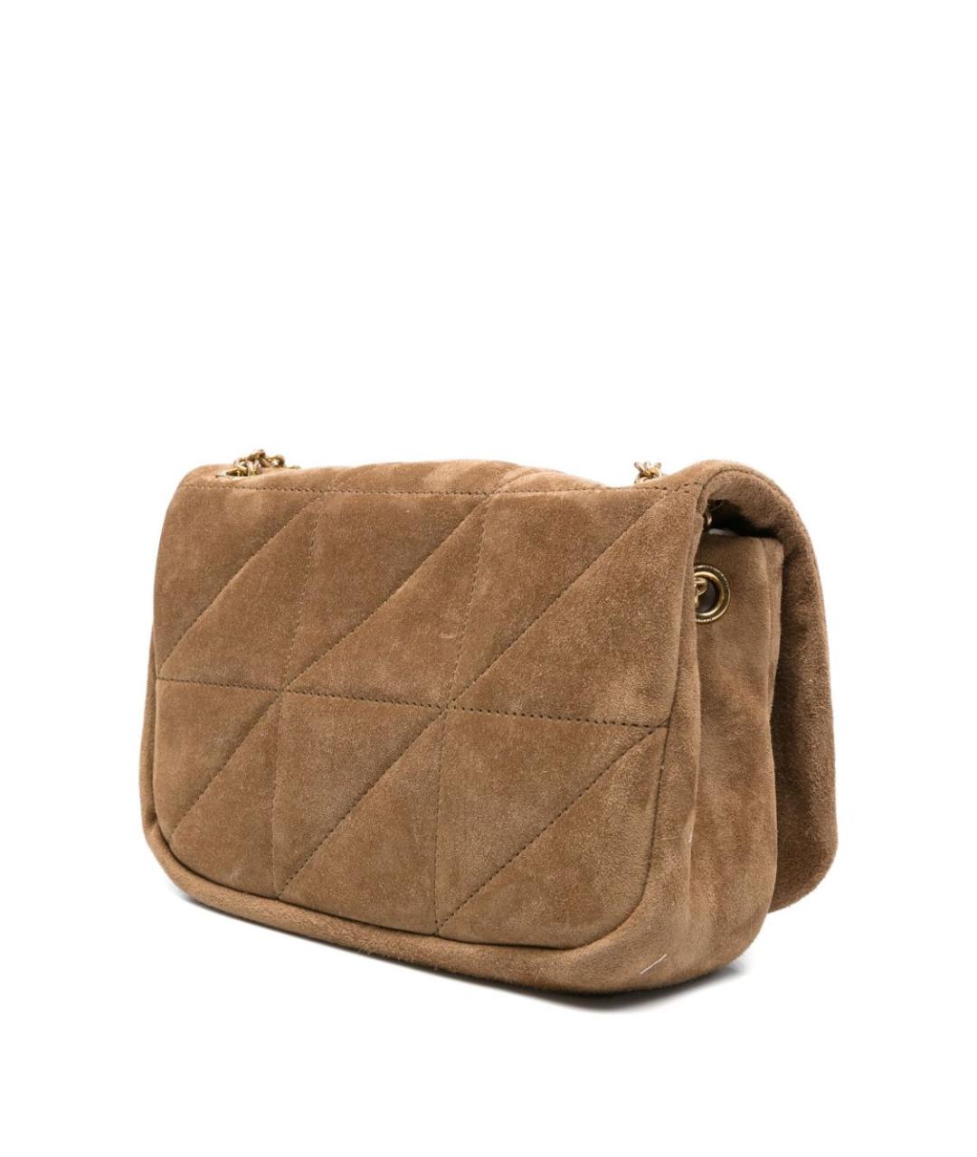 SAINT LAURENT Бежевая замшевая сумка через плечо, фото 2