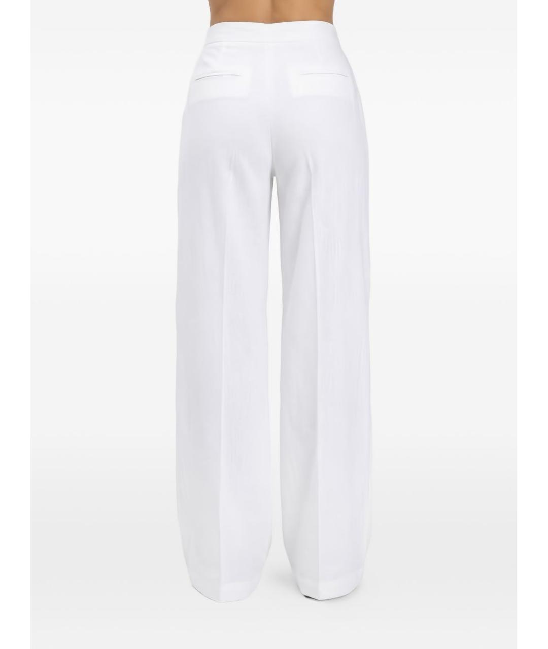 PINKO Белые льняные брюки широкие, фото 2