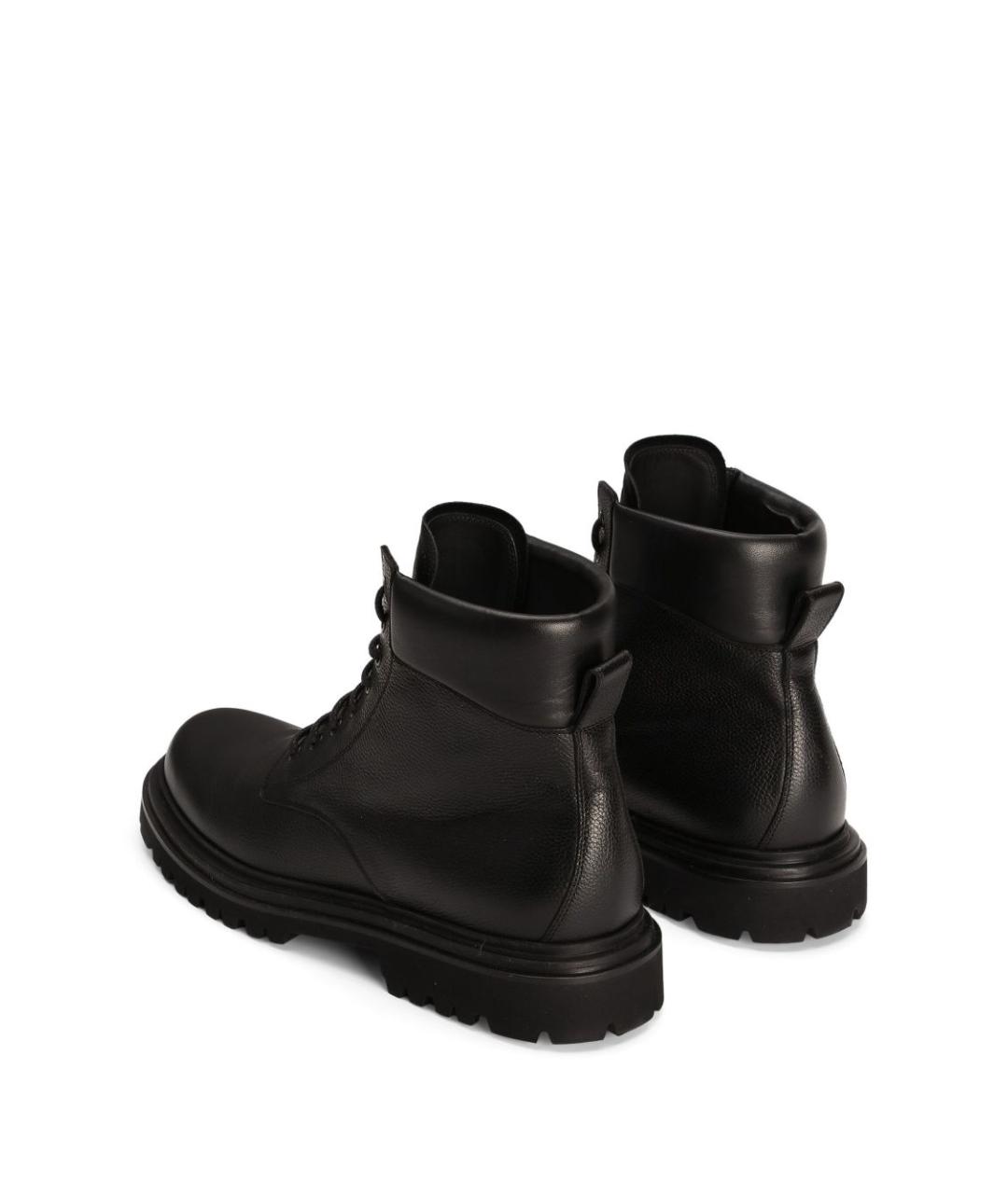 DOLCE&GABBANA Черные кожаные высокие ботинки, фото 3