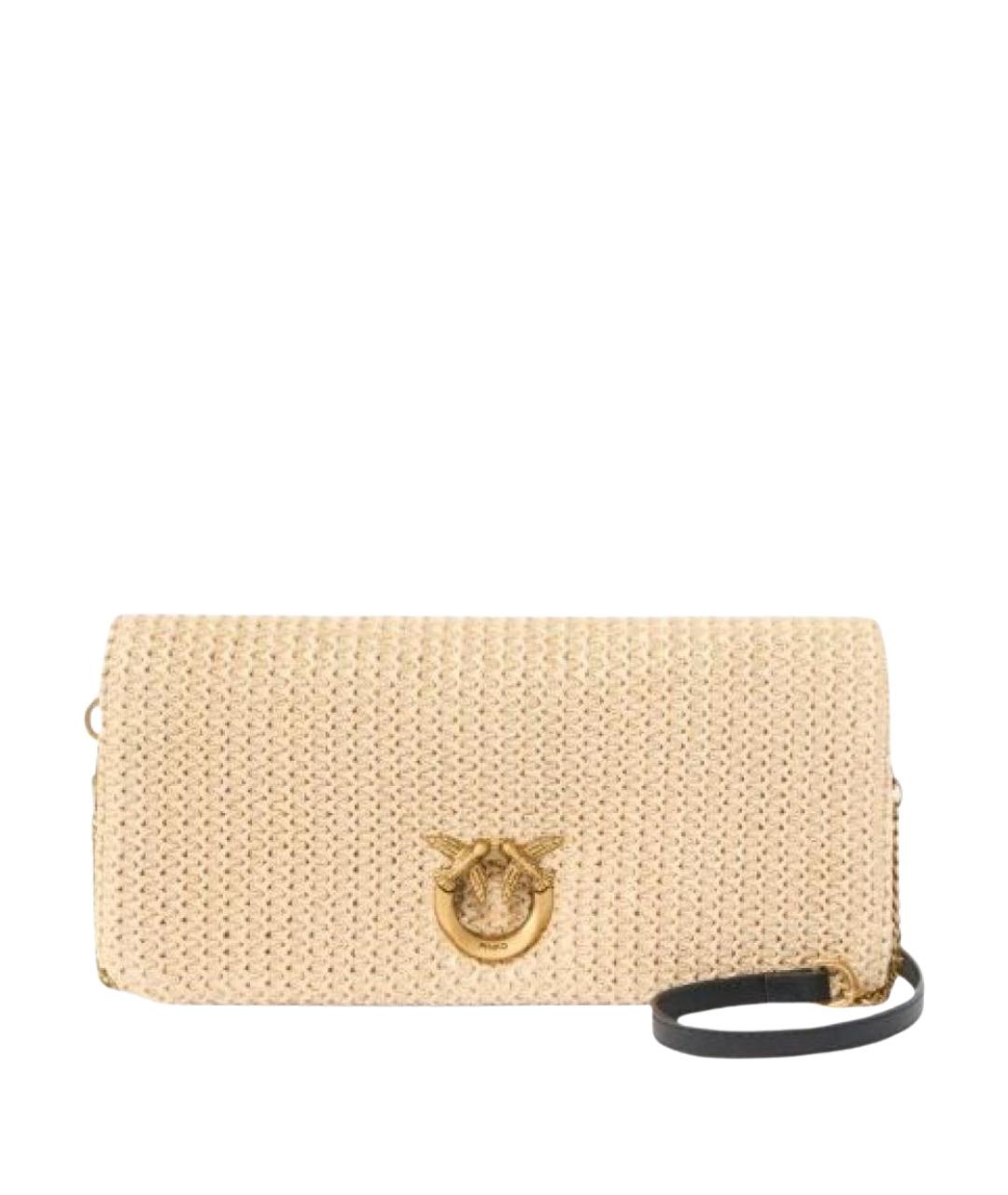 PINKO Бежевая пелетеная сумка через плечо, фото 1