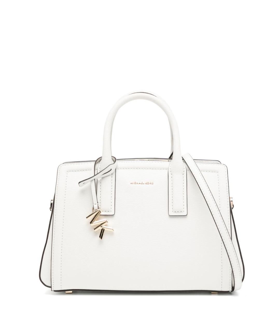 MICHAEL KORS Белая кожаная сумка с короткими ручками, фото 1
