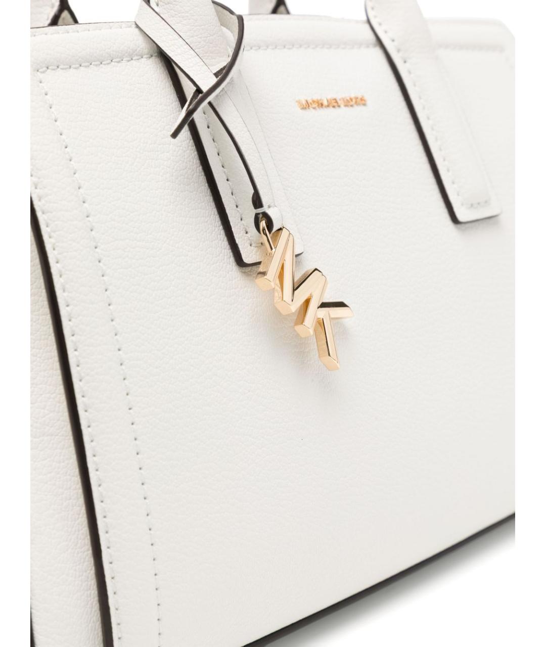 MICHAEL KORS Белая кожаная сумка с короткими ручками, фото 4