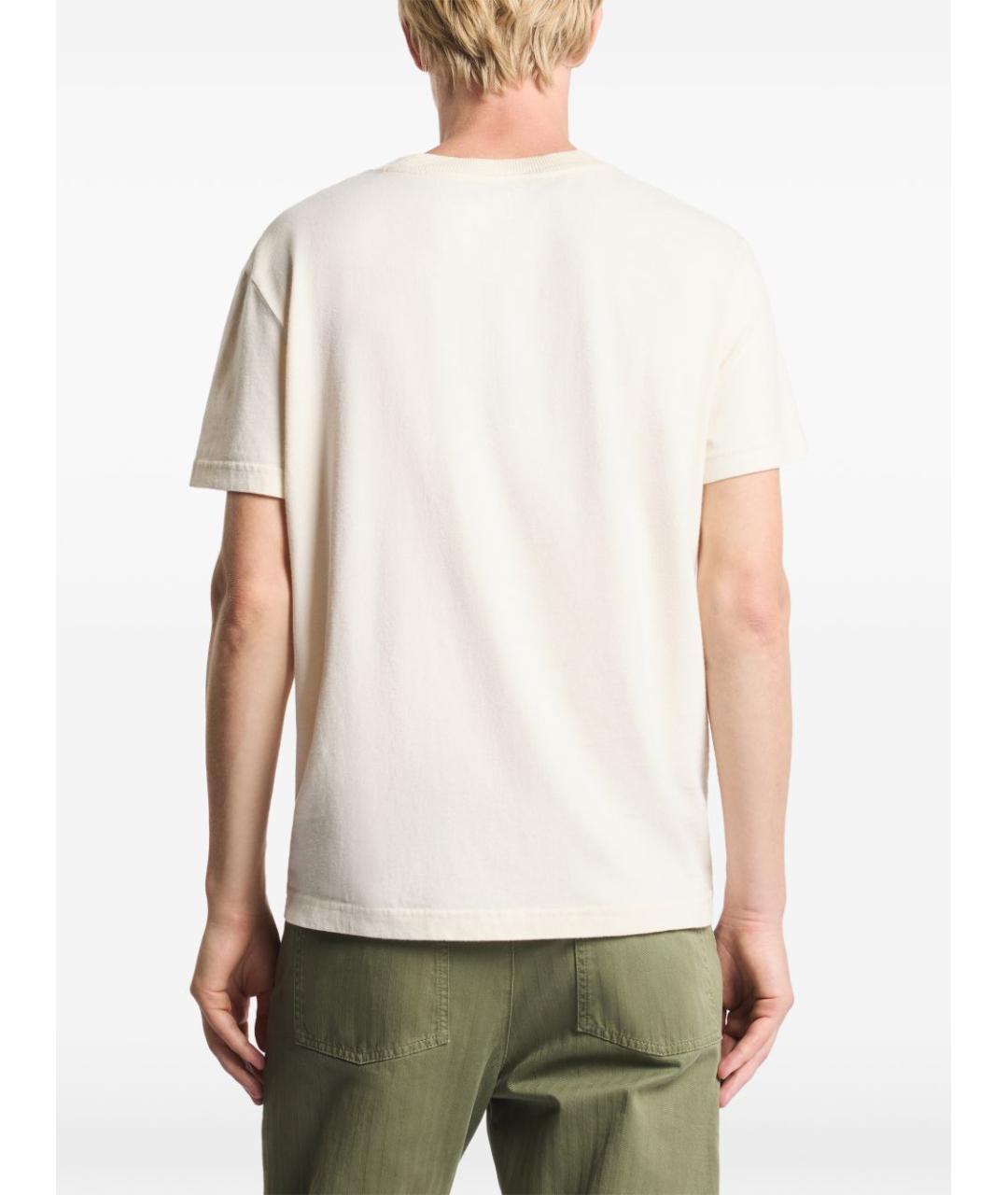 FAY Бежевая хлопковая футболка, фото 4