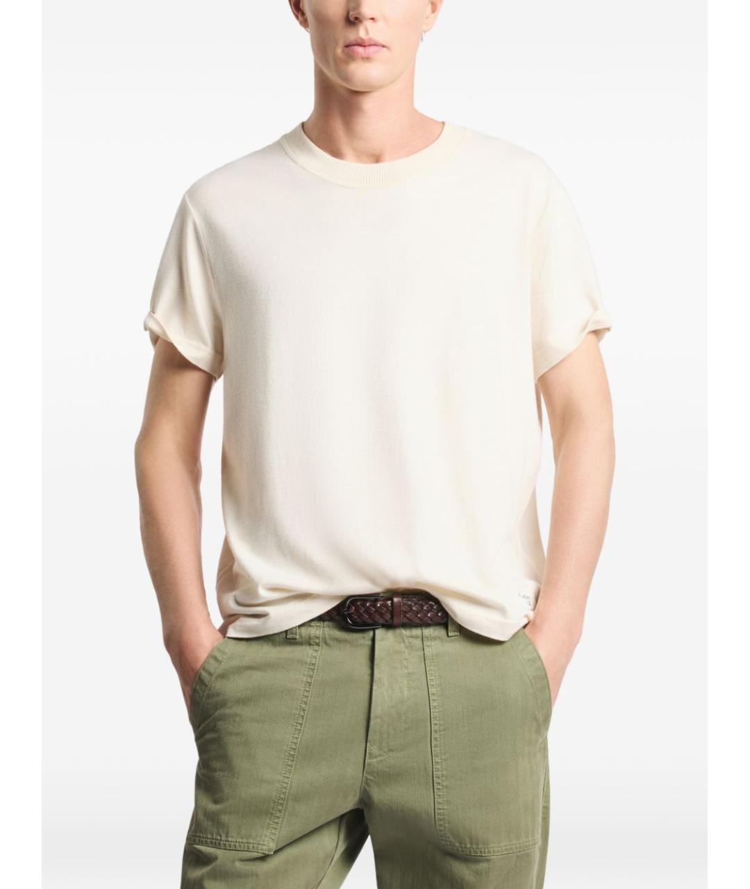 FAY Бежевая хлопковая футболка, фото 2