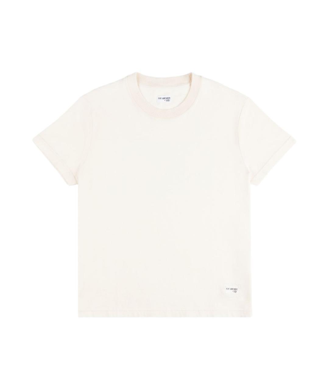 FAY Бежевая хлопковая футболка, фото 1