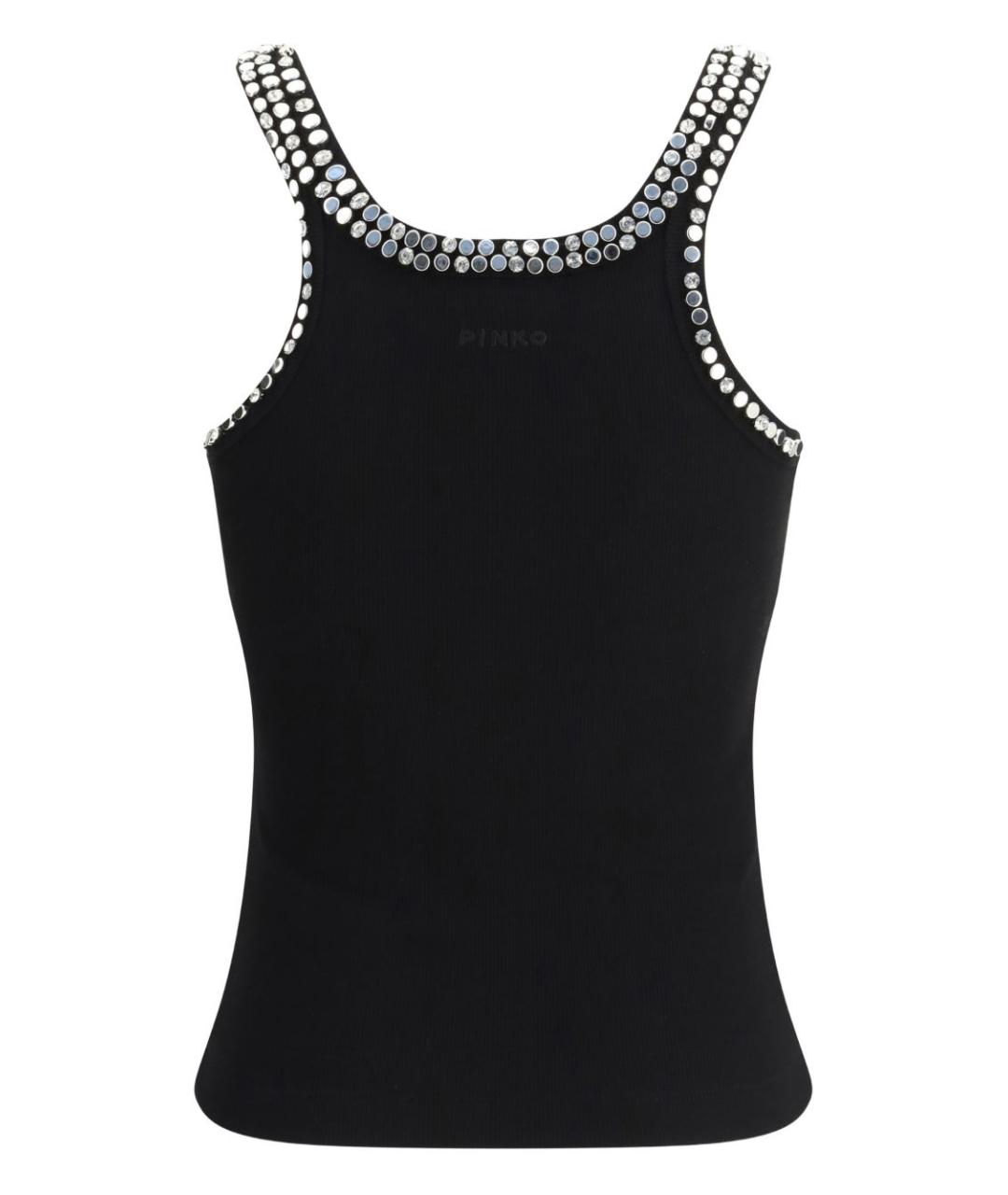 PINKO Черная хлопковая майка, фото 2