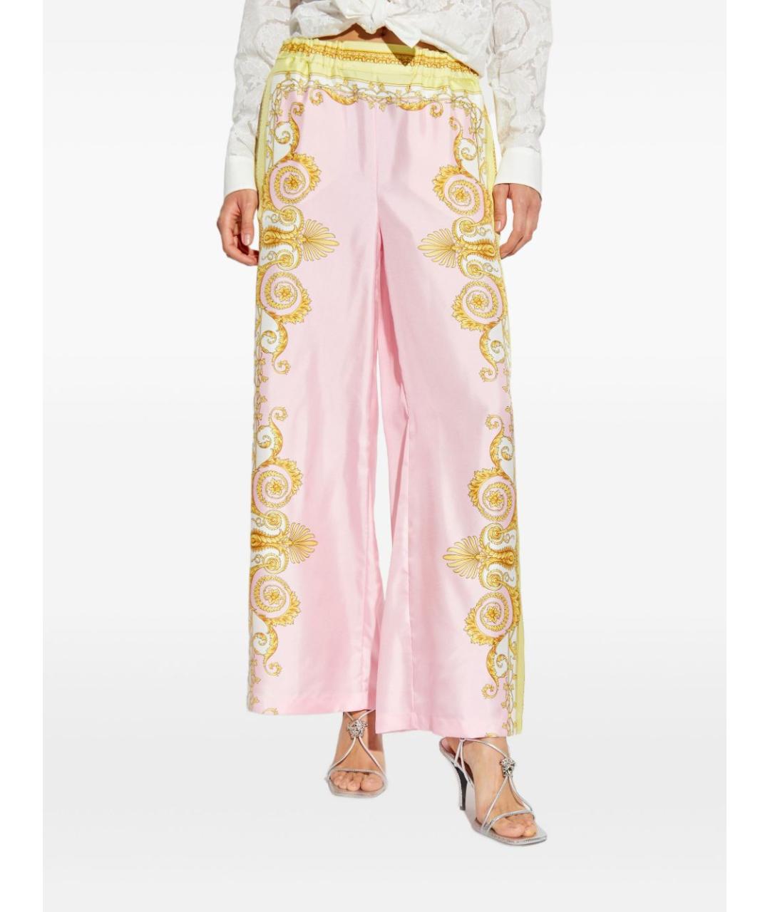 VERSACE Мульти шелковые брюки широкие, фото 2
