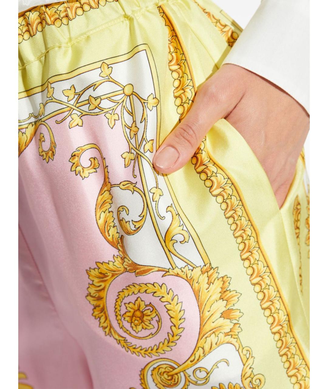 VERSACE Мульти шелковые брюки широкие, фото 5