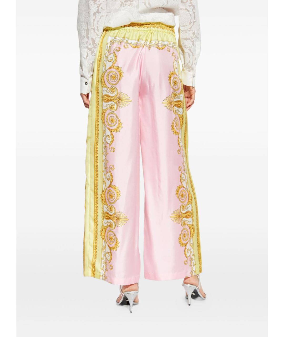 VERSACE Мульти шелковые брюки широкие, фото 4