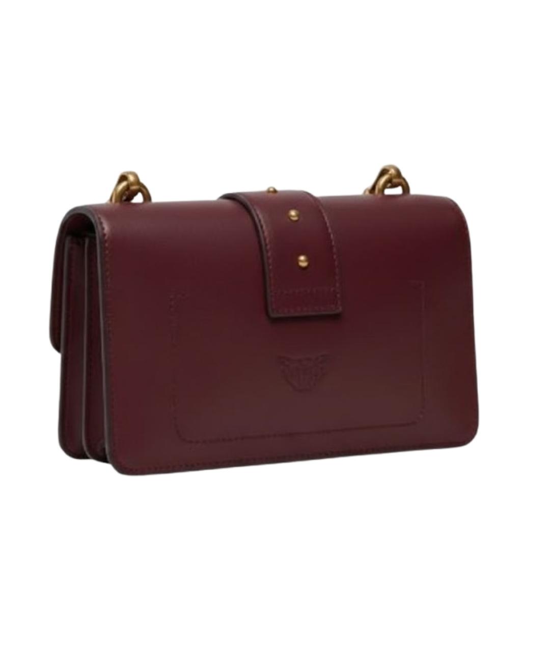 PINKO Бордовая кожаная сумка через плечо, фото 2