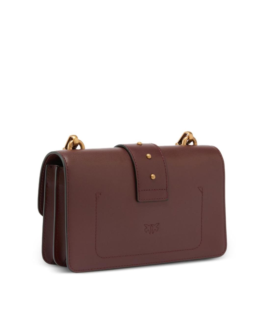 PINKO Бордовая кожаная сумка через плечо, фото 3