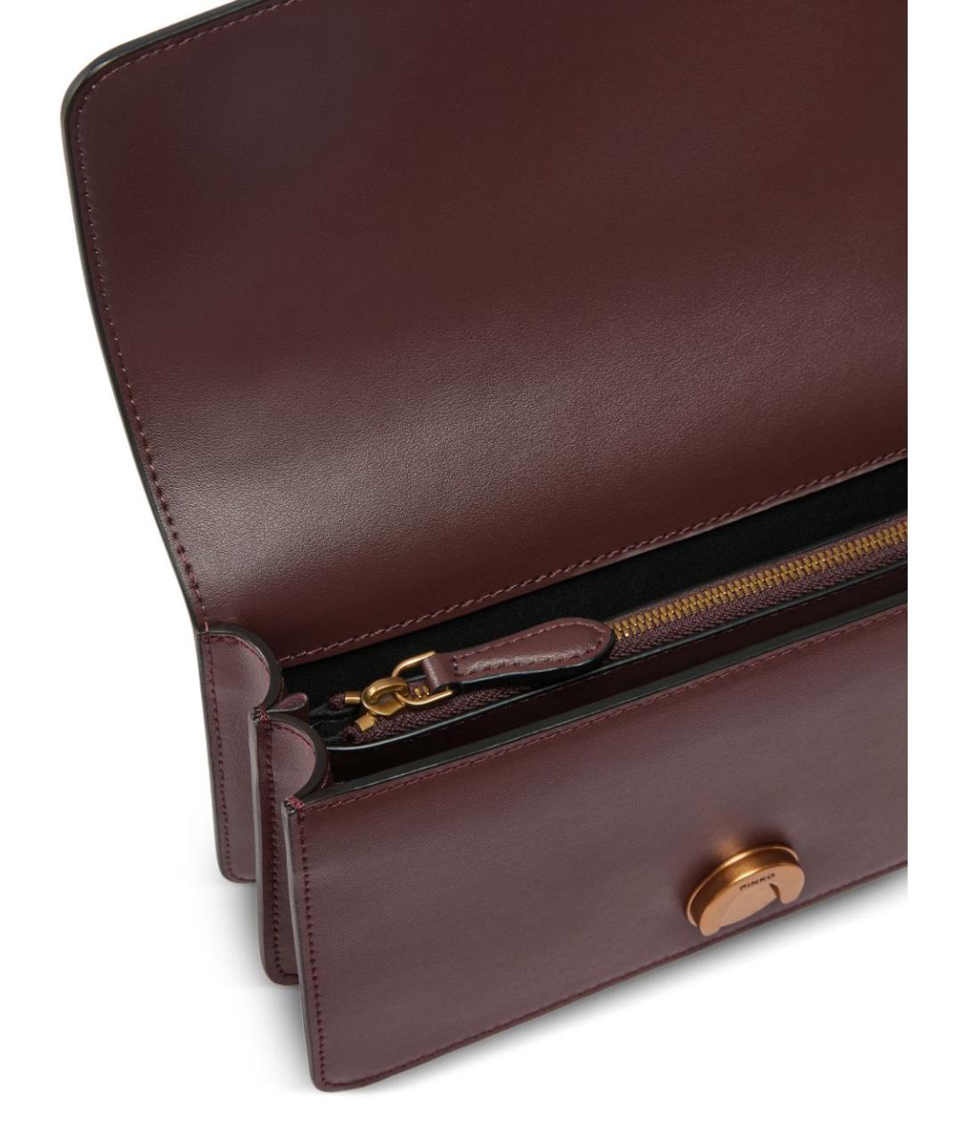 PINKO Бордовая кожаная сумка через плечо, фото 6