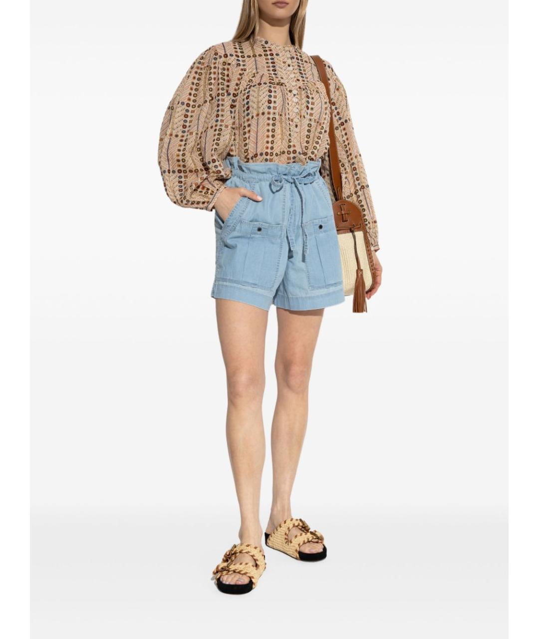 ISABEL MARANT Голубые хлопковые шорты, фото 3