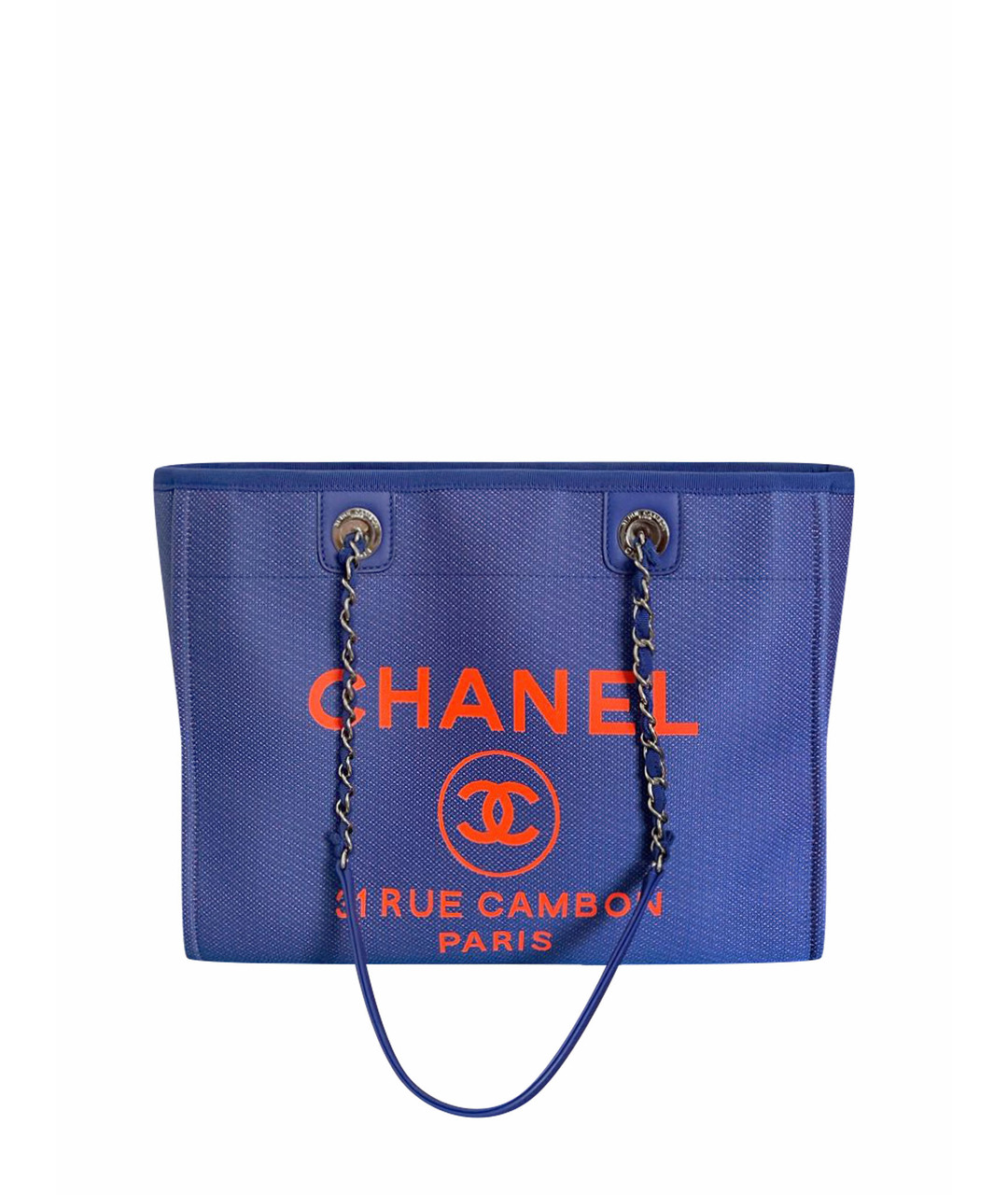 CHANEL PRE-OWNED Синяя тканевая сумка тоут, фото 1