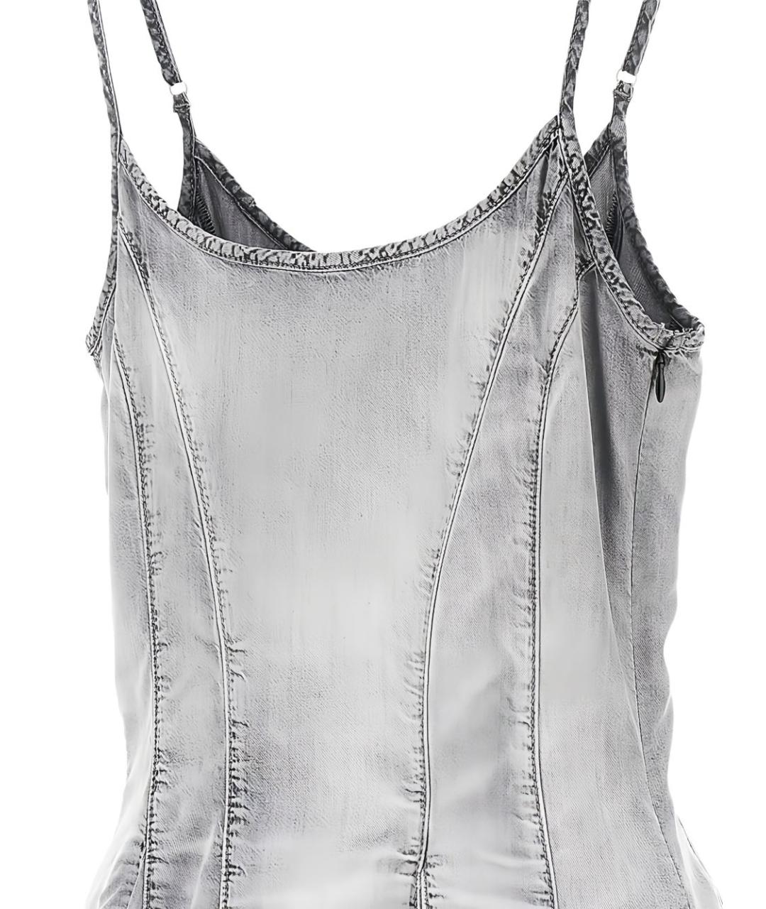 DIESEL Серое хлопковое повседневное платье, фото 2