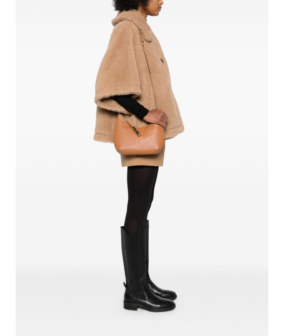 FURLA Коричневая кожаная сумка через плечо, фото 3