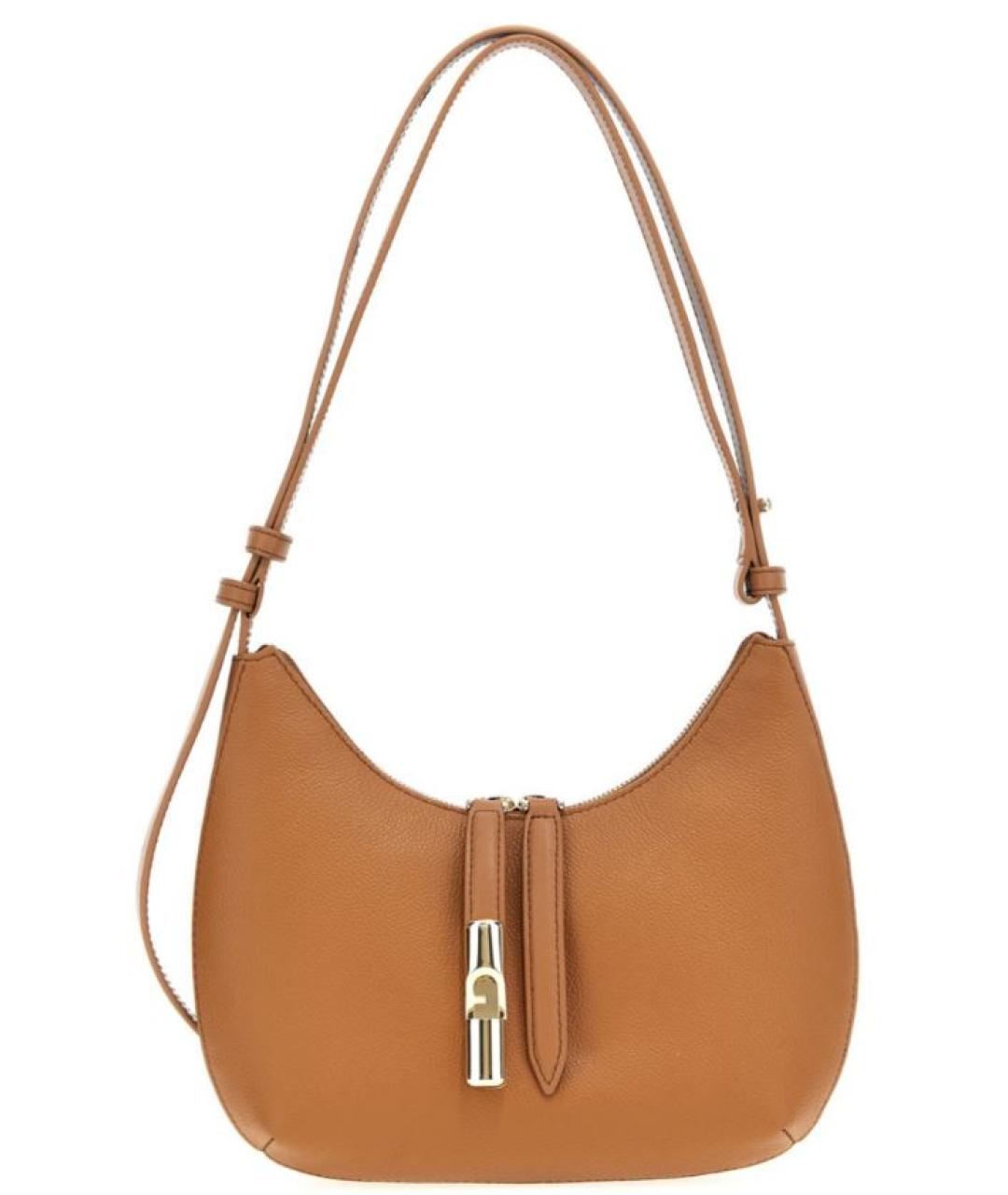 FURLA Коричневая кожаная сумка через плечо, фото 1