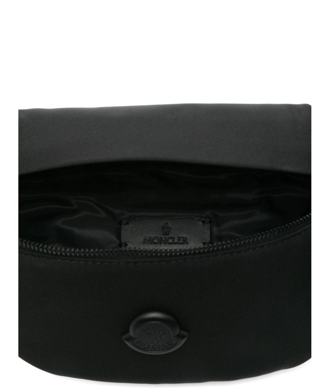 MONCLER Черная тканевая поясная сумка, фото 5
