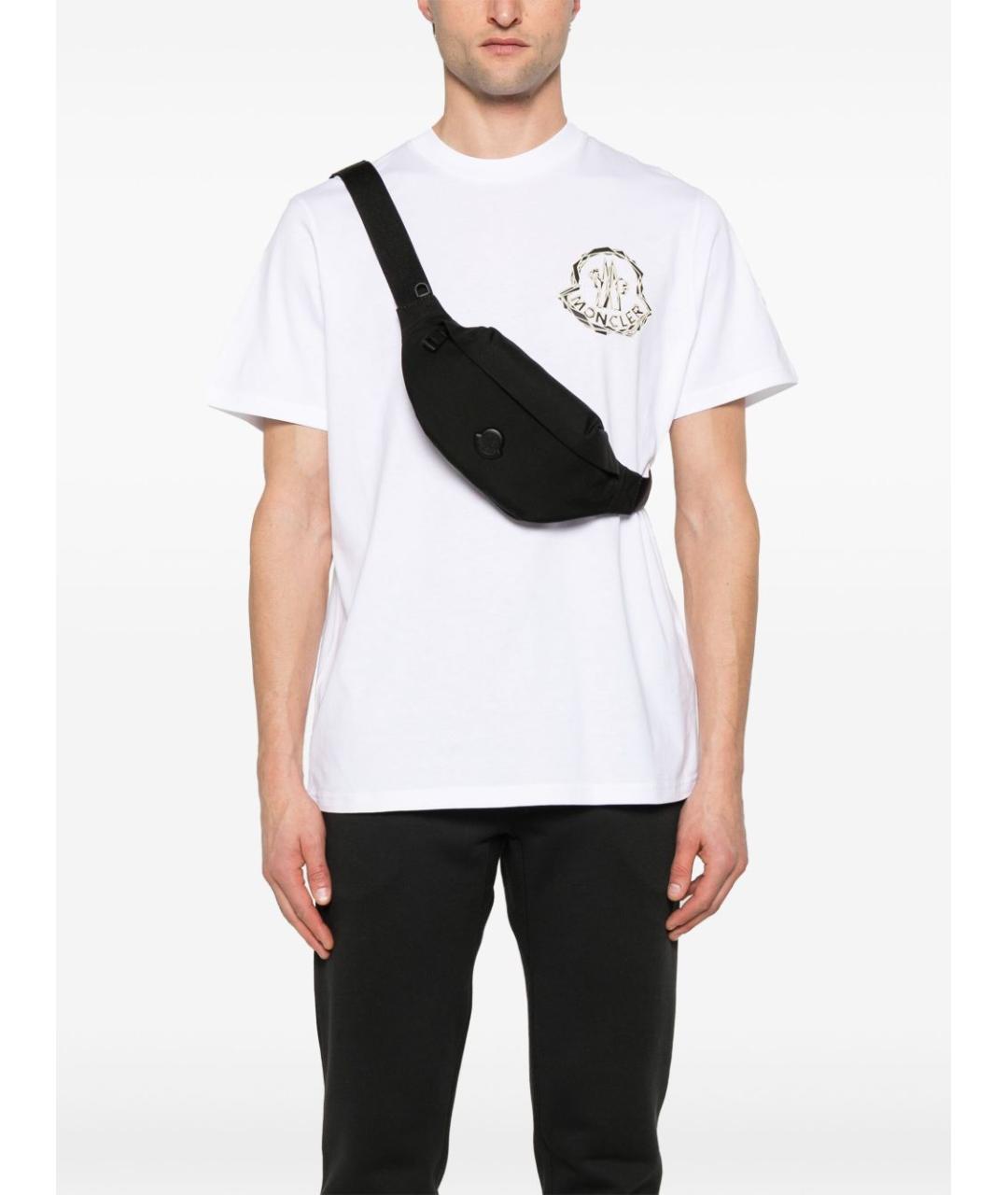 MONCLER Черная тканевая поясная сумка, фото 3