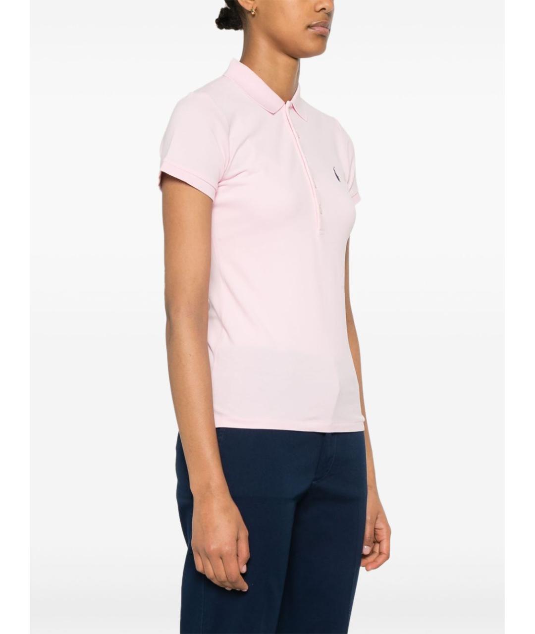 RALPH LAUREN Розовая хлопковая футболка, фото 5
