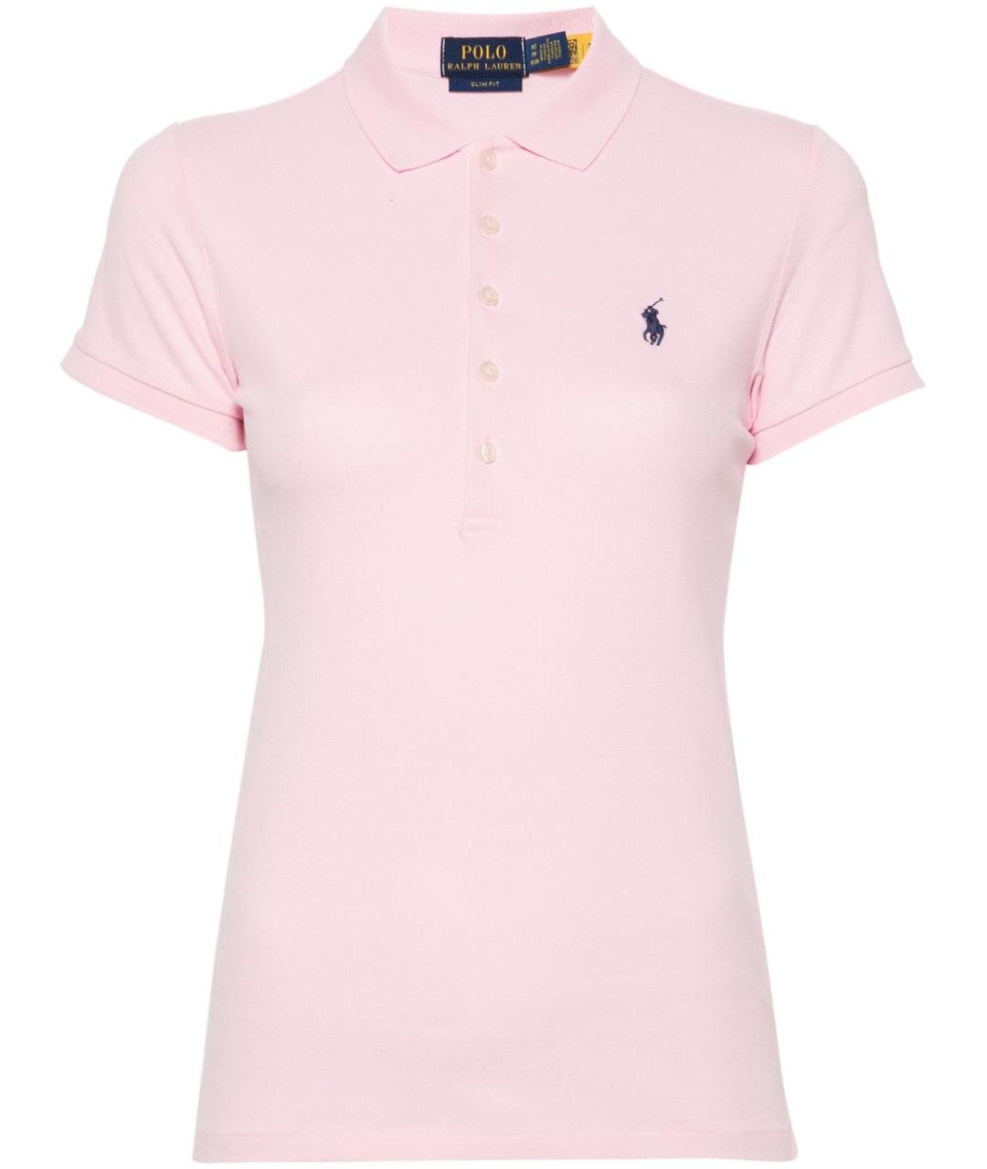 RALPH LAUREN Розовая хлопковая футболка, фото 1